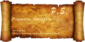 Popescu Sarolta névjegykártya